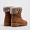 思加图2018冬专柜同款羊绒皮方跟拉链装饰女短靴9RA87DD8