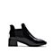 STACCATO/思加图2018冬专柜同款漆牛皮方跟女短靴N4301DD8