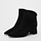 STACCATO/思加图2018冬季新款黑色羊绒皮革女皮靴S3501DD8