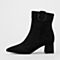 STACCATO/思加图2018冬季新款黑色羊绒皮革女皮靴S3401DD8
