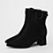 STACCATO/思加图2018冬季新款黑色羊绒皮革女皮靴S3401DD8