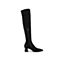 STACCATO/思加图2018冬季新款黑色弹力绒布过膝女长靴S3301DG8