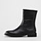 STACCATO/思加图2018冬季新款黑色牛皮革短筒女皮靴N4703DZ8