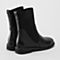 STACCATO/思加图2018冬季新款黑色牛皮革拼接编织帮面女皮靴N4702DZ8