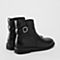 STACCATO/思加图2018冬季新款黑色牛皮革短筒女皮靴N4701DD8