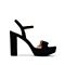 思加图夏季新款露趾超高跟粗跟优雅气质女纯凉鞋9LO22BL9