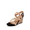 思加图夏季新款时尚侧后空坡跟优雅磨砂女纯凉鞋EXX63BL9