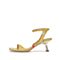 思加图2020夏季新款一字带高跟牛皮革女皮中空凉鞋9RZ07BL0