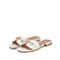 思加图2020夏季新款金属装饰简约一字凉拖平底女皮拖鞋9RX01BT0