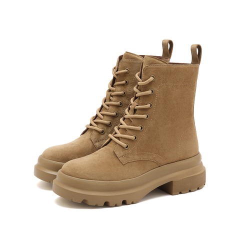 思加图2023冬季新款英伦风厚底马丁靴短靴女皮靴EF302DD3