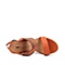 TATA/他她2013年夏季橙软牛皮/红色针织带女凉鞋FXW47BL3