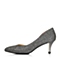 Tata/他她春季专柜同款银黑色贴网亮片布女鞋2R204AK5