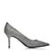 Tata/他她春季专柜同款银黑色贴网亮片布女单鞋2V905AQ5