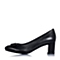 Tata/他她秋季专柜同款黑色时尚舒适牛皮女单鞋2TXA1CQ5