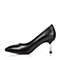 Tata/他她秋季专柜同款黑色时尚优雅牛皮女单鞋AFV30CQ5