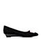 Tata/他她秋季专柜同款黑色羊皮时尚坡跟女单鞋V308DCQ5