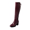 Tata/他她年冬季酒红色时尚舒适小牛皮革女靴2M980DG5