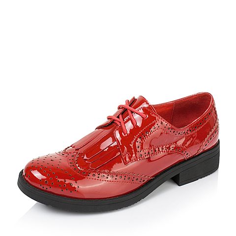 Tata/他她秋季专柜同款红色漆牛皮女单鞋V3083CM5