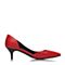 Tata/他她春专柜同款红色小牛皮时尚潮流中跟女皮凉鞋2NC02AK6