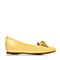 Tata/他她春季专柜同款黄色珠光羊皮内增高女单鞋2R806AQ6