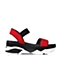 Tata/他她夏季红/黑色弹力网布女凉鞋2PJ02BL6