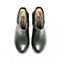 Tata/他她冬黑色牛皮时尚皮带扣坡跟短靴女休闲靴2N948DD6