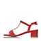 Tata/他她夏季专柜同款红色牛皮女凉鞋2USA2BL6