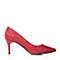 Tata/他她春季红色蕾丝网布女鞋FB711AQ7