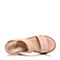Tata/他她夏季粉色小牛皮休闲舒适坡跟女皮凉鞋2NTC6BL7