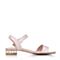 Tata/他她夏季粉色羊皮时尚珍珠优雅通勤女皮凉鞋FIN01BL7