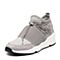 Tata/他她秋专柜同款灰色时尚拼接坡跟运动女休闲鞋FAJ24CM7