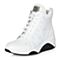 Tata/他她专柜同款白色绑带坡跟帅气女休闲靴T4405DD7
