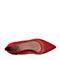 Tata/他她红色羊皮蕾丝网布水钻尖头细高跟婚鞋女皮鞋FB7QAAQ8