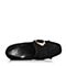 Tata/他她春专柜同款黑色羊皮水钻流苏方头粗高跟女皮鞋F0201AQ8