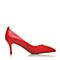 Tata/他她春专柜同款红色羊皮水钻尖头细高跟女皮鞋S1029AQ8