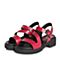 Tata/他她夏专柜同款红色PU水钻方跟罗马鞋休闲女凉鞋S2211BL8