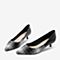 Tata/他她2018秋专柜同款黑/黑白拼接格纹优雅尖头猫跟鞋浅口女鞋FVZ05CQ8