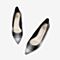 Tata/他她2018秋专柜同款黑/黑白拼接格纹优雅尖头猫跟鞋浅口女鞋FVZ05CQ8