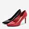 Tata/他她2018秋专柜同款红色牛皮革通勤尖头细高跟浅口女单鞋FWZ01CQ8
