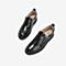 Tata/他她2018秋黑色牛皮革格纹布英伦绑带方跟女单鞋S3A03CM8
