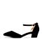 Tata/他她夏专柜同款黑色拼接一字带尖头猫跟鞋女凉鞋AAF02BK8