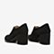 Tata/他她2018秋专柜同款黑色羊皮通勤绑带小圆头粗高跟女单鞋S3A44CM8