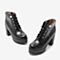 Tata/他她2018秋专柜同款黑色珍珠绑带粗高跟马丁靴踝靴女短靴2C1DACD8