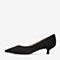 Tata/他她2018秋专柜同款黑色羊皮革通勤尖头猫跟鞋浅口女单鞋AHF01CQ8