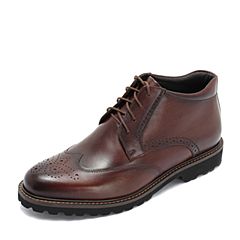 Tata/他她2018冬专柜同款浅啡牛皮革雕花绑带踝靴男短靴21A46DD8 Tata/他她2018冬专柜同款浅啡牛皮革雕花绑带踝靴男短靴21A46DD8