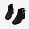 Tata/他她2018冬专柜同款黑色羊皮革心形扣通勤踝靴女短靴FGR41DD8