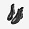 Tata/他她2018冬专柜同款黑色牛皮革通勤条带女短靴FOK41DD8