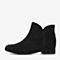 Tata/他她2018冬专柜同款黑色羊皮革绒面女休闲靴时尚短靴2E440DD8