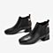 Tata/他她2018冬专柜同款黑色拼接切尔西靴方头踝靴女短靴DBF01DD8