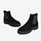 Tata/他她2018冬专柜同款黑色牛剖层革通勤切尔西靴套筒女短靴EIF01DD8